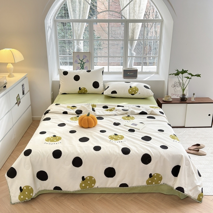 91家纺网 家纺一手货源 找家纺 星期八 2024新款全棉夏被四件套 小南瓜