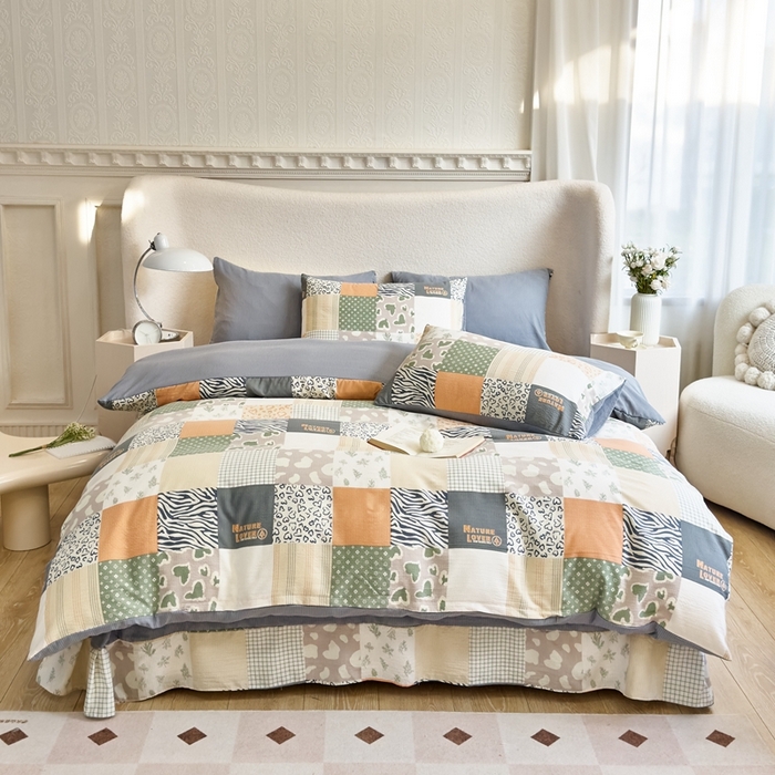 91家纺网 家纺一手货源 找家纺 富之航家纺 2024新款提花泡泡棉四件套 柏拉图