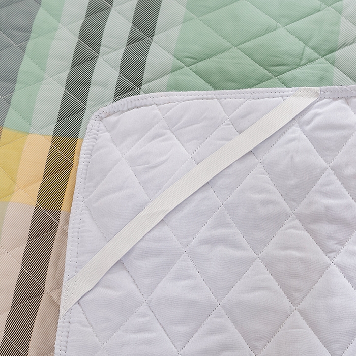 91家纺网 家纺一手货源 找家纺 琉宿家纺 2025新款全棉13372蕾丝夹棉印花床裙 普卡拉绿