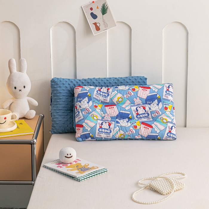 91家纺网 家纺一手货源 找家纺 芯元素 2024新款儿童全棉豆豆枕 白兔奶糖