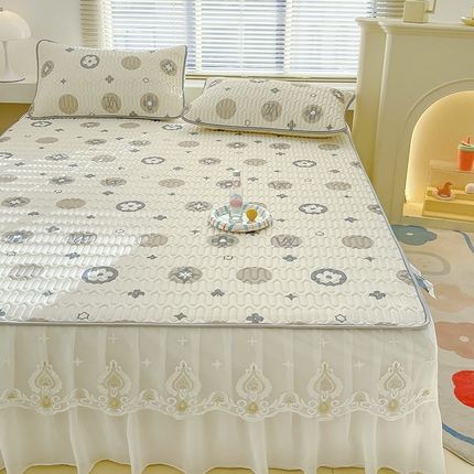 91家纺网 家纺一手货源 找家纺 （总）米帛家纺 2024新款A类凉感丝卡通乳胶凉席床裙款