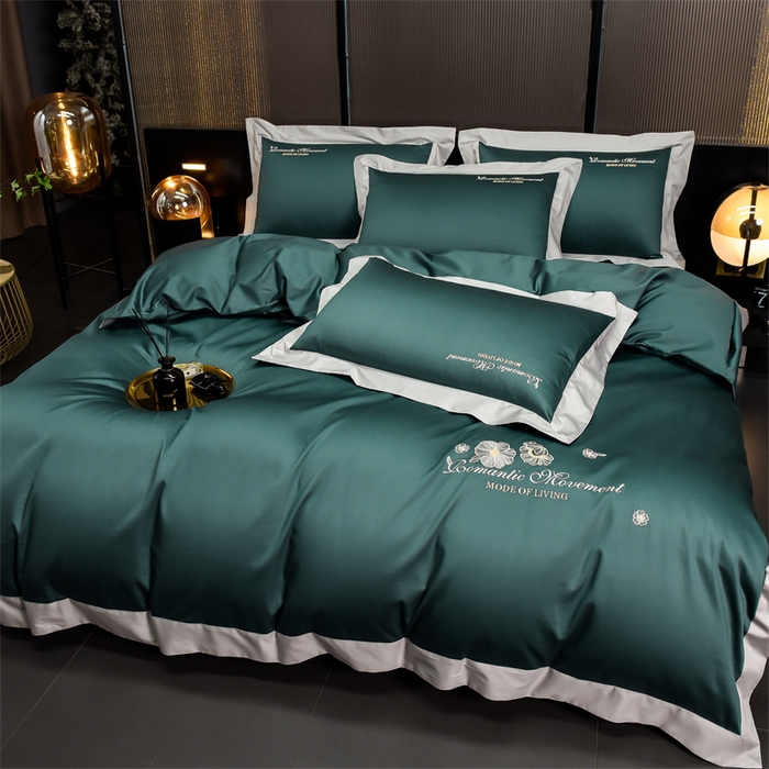 91家纺网 家纺一手货源 找家纺 （总） 瑞驰家纺 2024新款长绒棉绣花四件套伊莎贝尔系列