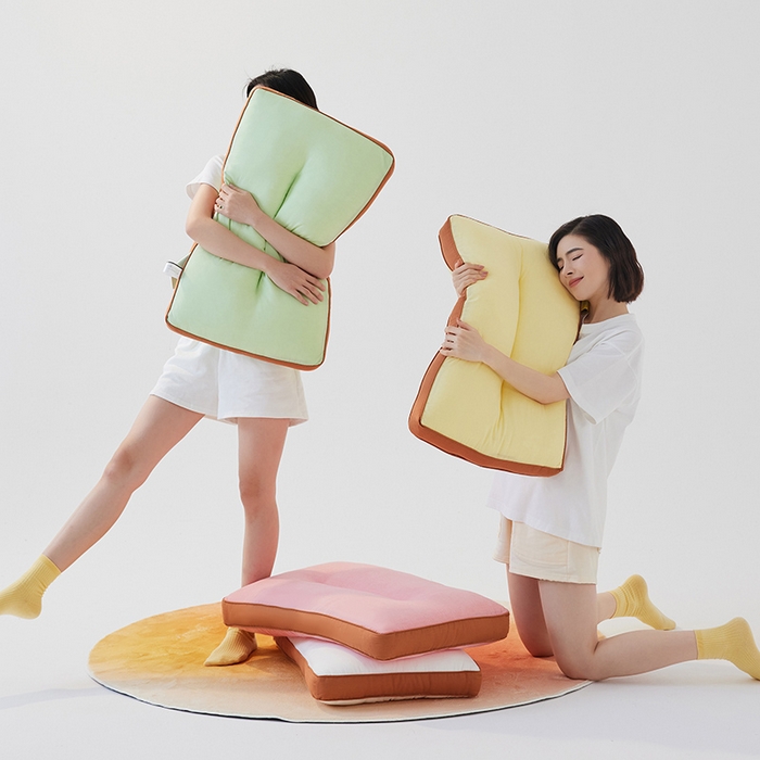 91家纺网 家纺一手货源 找家纺 （总）安莱生活 2024新款5A抗菌早餐派创意系列枕芯-中枕-吐司枕