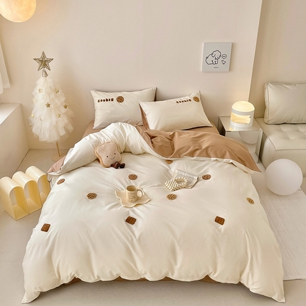 91家纺网 家纺一手货源 找家纺 （总） 沐棉家居 2024新款全棉水洗棉毛巾绣四件套