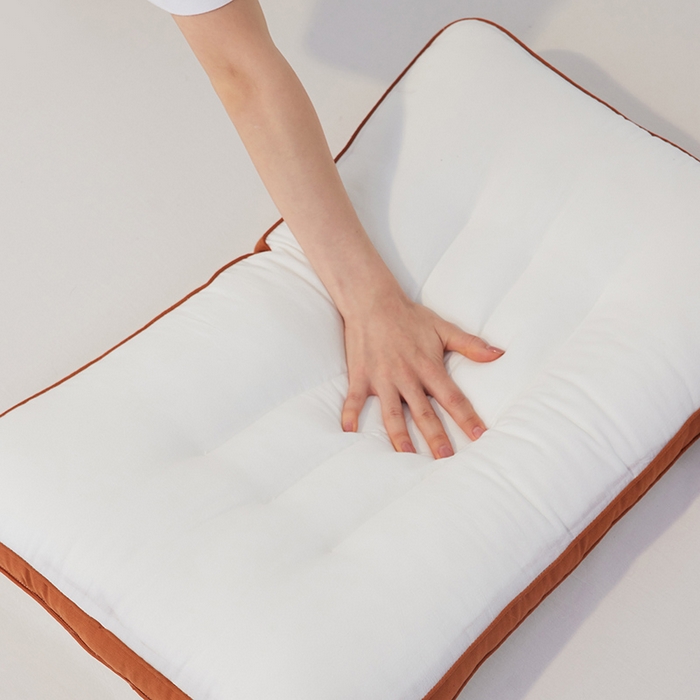 91家纺网 家纺一手货源 找家纺 安莱生活 2024新款5A抗菌早餐派创意系列枕芯-低枕-饼干枕 白色48*74cm一只