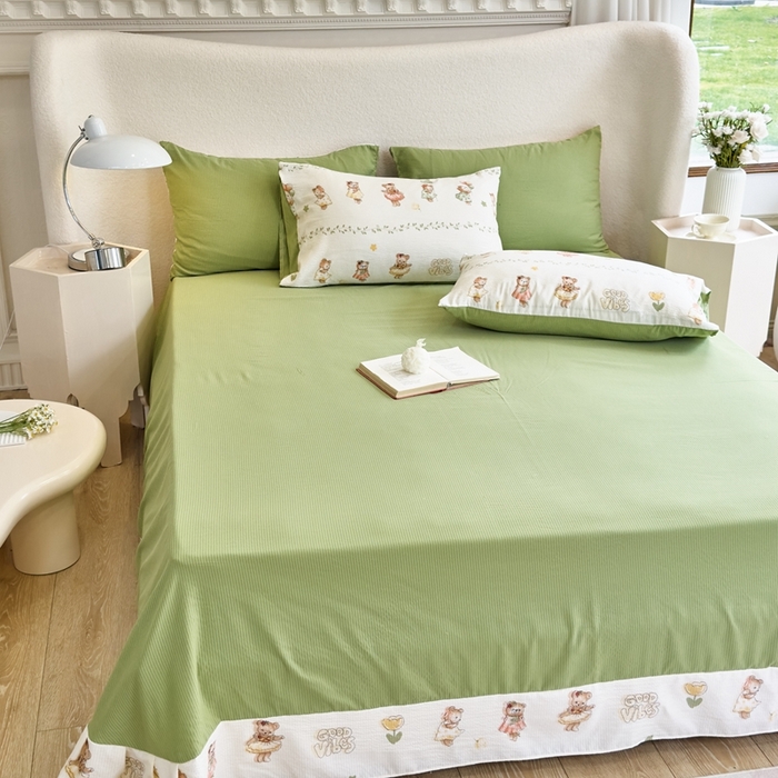 91家纺网 家纺一手货源 找家纺 富之航家纺 2024新款提花泡泡棉四件套 爱丽丝