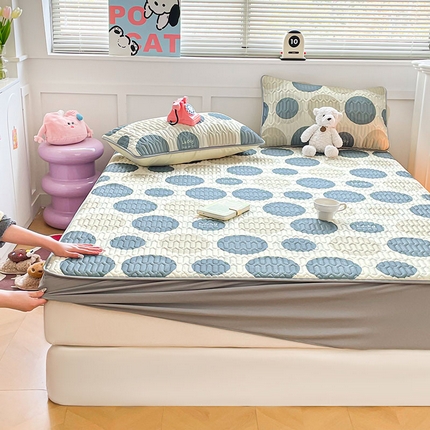 米帛家纺 2024新款A类凉感丝卡通乳胶凉席-床笠款 风尚