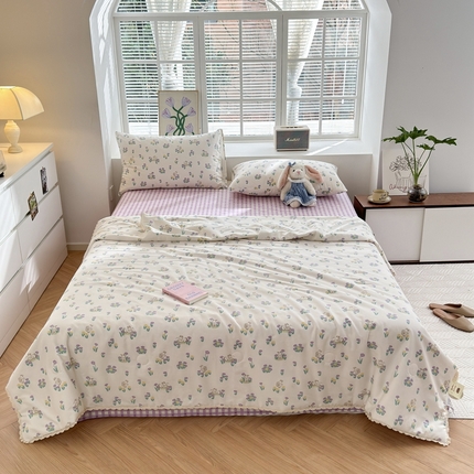 星期八 2024新款全棉夏被四件套 花园兔