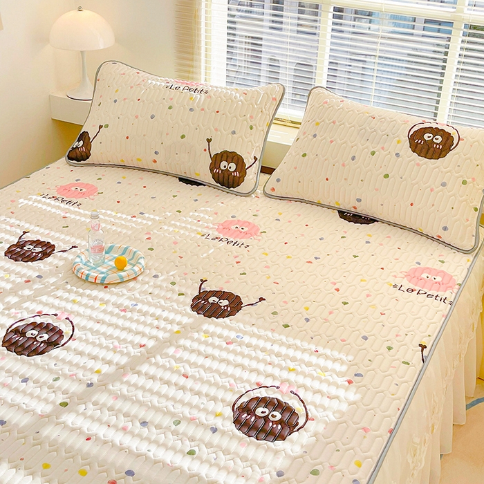 91家纺网 家纺一手货源 找家纺 米帛家纺 2024新款A类凉感丝卡通乳胶凉席 彩色煤球