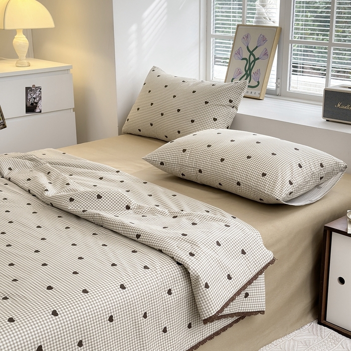 91家纺网 家纺一手货源 找家纺 星期八 2024新款全棉夏被四件套 甜心