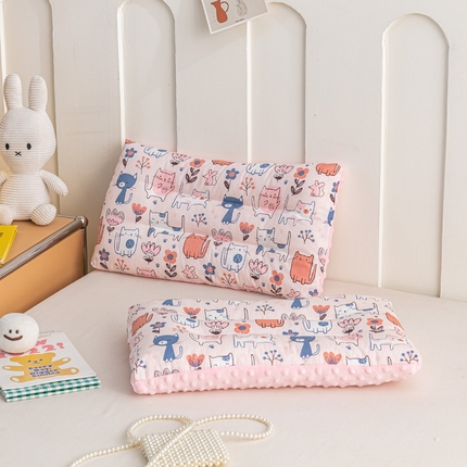 芯元素 2024新款儿童全棉豆豆枕 猫猫花园