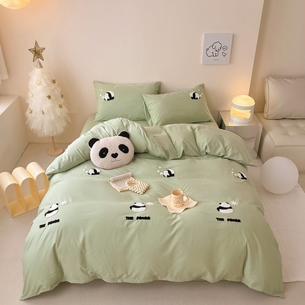 91家纺网 家纺一手货源 找家纺 （总） 沐棉家居 2024新款全棉水洗棉毛巾绣四件套