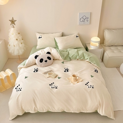 91家纺网 家纺一手货源 找家纺 （总） 沐棉家居 2024新款全棉水洗棉毛巾绣四件套