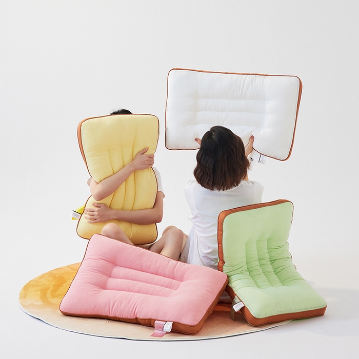 91家纺网 家纺一手货源 找家纺 （总）安莱生活 2024新款5A抗菌早餐派创意系列枕芯-低枕-饼干枕