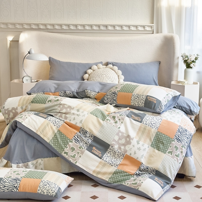 91家纺网 家纺一手货源 找家纺 富之航家纺 2024新款提花泡泡棉四件套 柏拉图