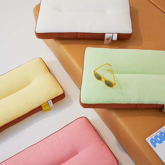 91家纺网 家纺一手货源 找家纺 安莱生活 2024新款5A抗菌早餐派创意系列枕芯-中枕-吐司枕 绿色48*74cm一只