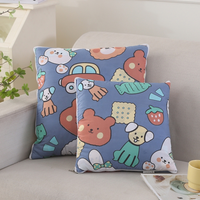 91家纺网 家纺一手货源 找家纺 铭宣家居 2025新增花型 亲肤柔软棉被抱枕被 天真烂漫