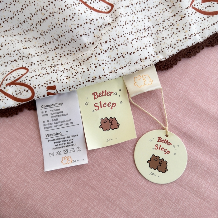 91家纺网 家纺一手货源 找家纺 星期八 2024新款全棉夏被四件套 心心相印