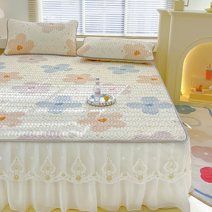 米帛家纺 2024新款A类凉感丝卡通乳胶凉席 繁花