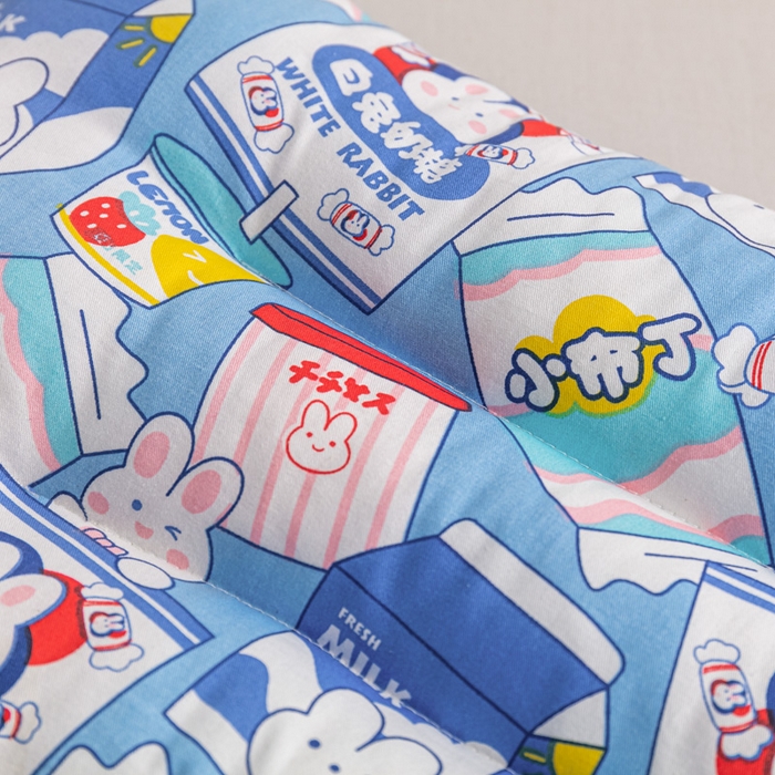 91家纺网 家纺一手货源 找家纺 芯元素 2024新款儿童全棉豆豆枕 白兔奶糖