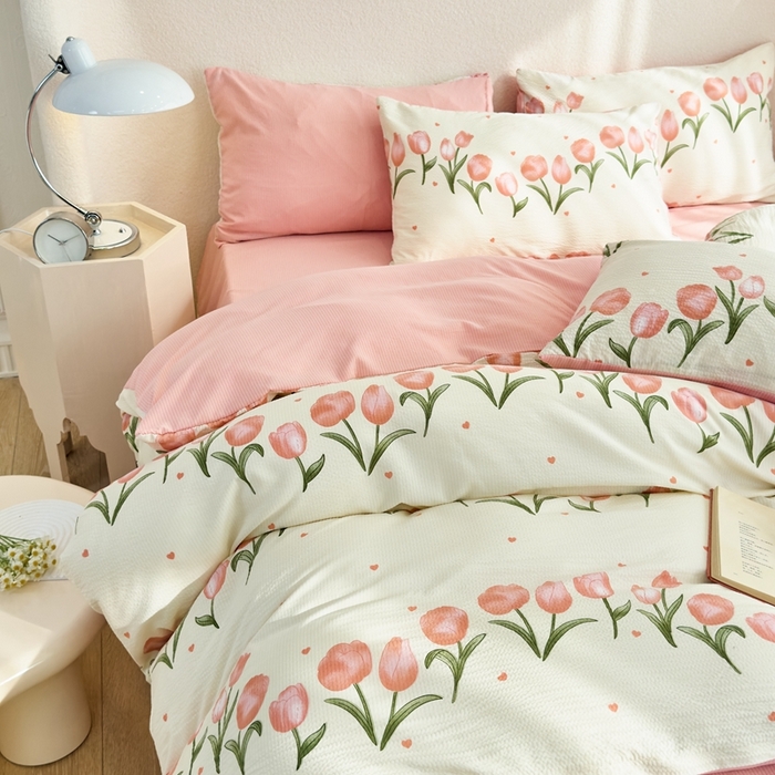 91家纺网 家纺一手货源 找家纺 富之航家纺 2024新款提花泡泡棉四件套 密语