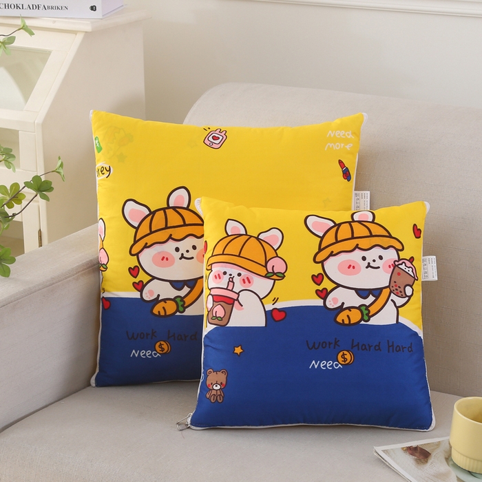 91家纺网 家纺一手货源 找家纺 铭宣家居 2025新增花型 亲肤柔软棉被抱枕被 甜心生活