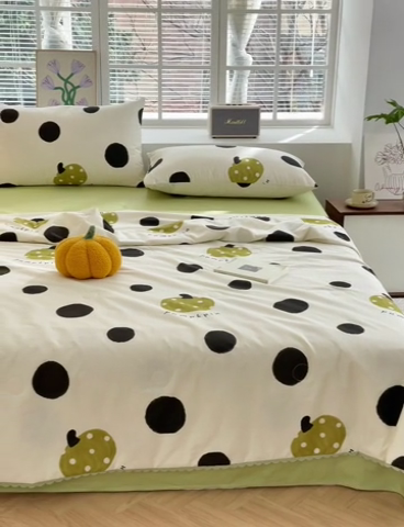 91家纺网 家纺一手货源 找家纺 星期八 2024新款全棉夏被四件套 小南瓜