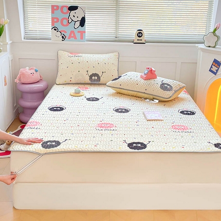 91家纺网 家纺一手货源 找家纺 （总）米帛家纺 2024新款A类凉感丝卡通乳胶凉席-绑带款