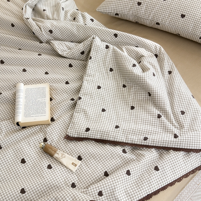 91家纺网 家纺一手货源 找家纺 星期八 2024新款全棉夏被四件套 甜心