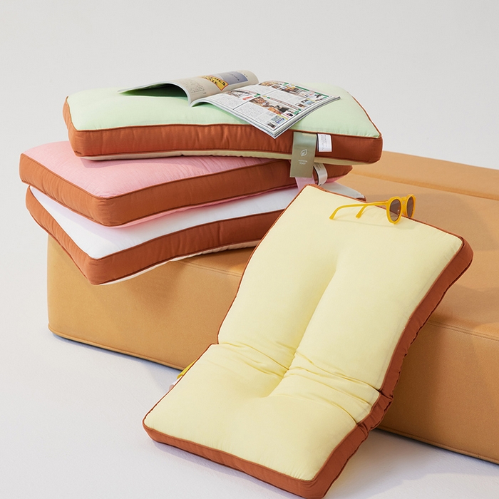 91家纺网 家纺一手货源 找家纺 安莱生活 2024新款5A抗菌早餐派创意系列枕芯-中枕-吐司枕 黄色48*74cm一只