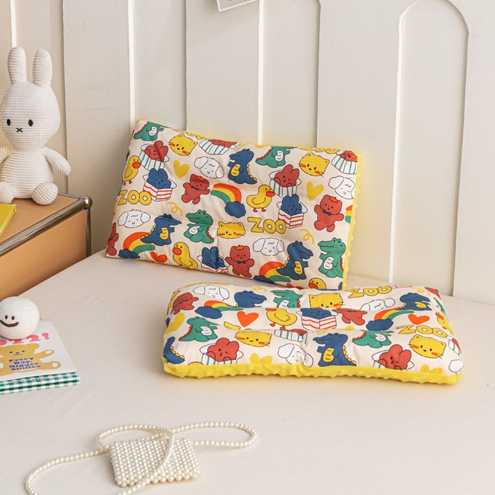 91家纺网 家纺一手货源 找家纺 芯元素 2024新款儿童全棉豆豆枕 动物乐园