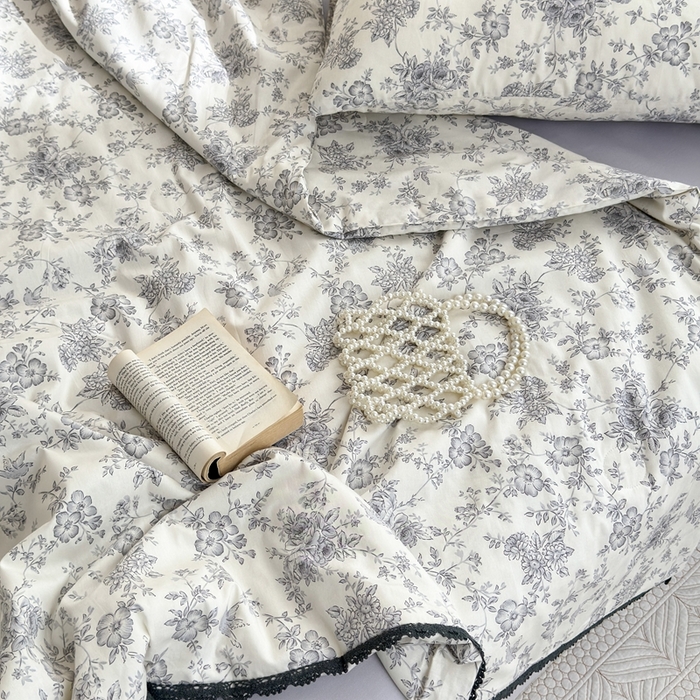 91家纺网 家纺一手货源 找家纺 星期八 2024新款全棉夏被四件套 白山茶