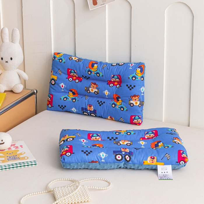 91家纺网 家纺一手货源 找家纺 芯元素 2024新款儿童全棉豆豆枕 竞技小车