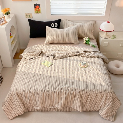 91家纺网 家纺一手货源 找家纺 迷尚 2024新款全棉双层纱大豆夏被 普罗旺斯