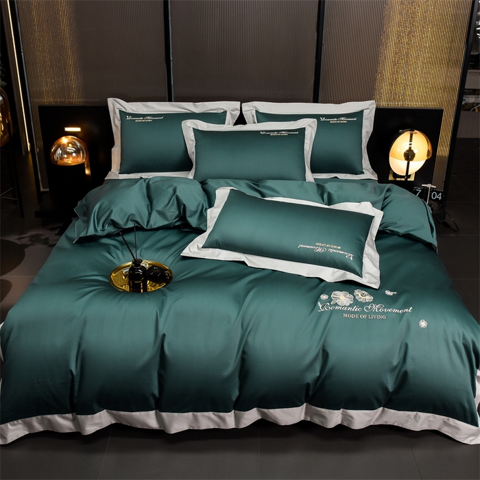 91家纺网 家纺一手货源 找家纺 （总） 瑞驰家纺 2024新款长绒棉绣花四件套伊莎贝尔系列