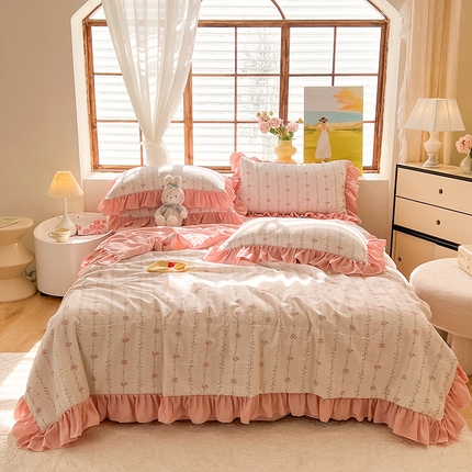 慕梵 2024新款泡泡棉夏被四件套 蔷薇花开