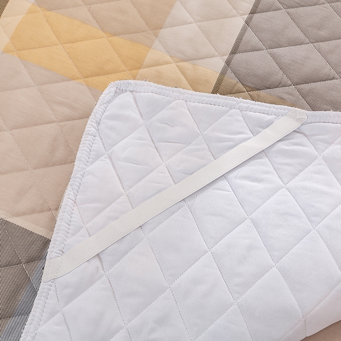 91家纺网 家纺一手货源 找家纺 琉宿家纺 2025新款全棉13372蕾丝夹棉印花床裙 普卡拉灰