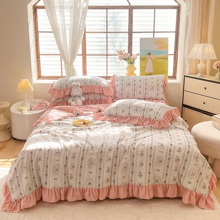 慕梵 2024新款泡泡棉夏被四件套 英伦熊