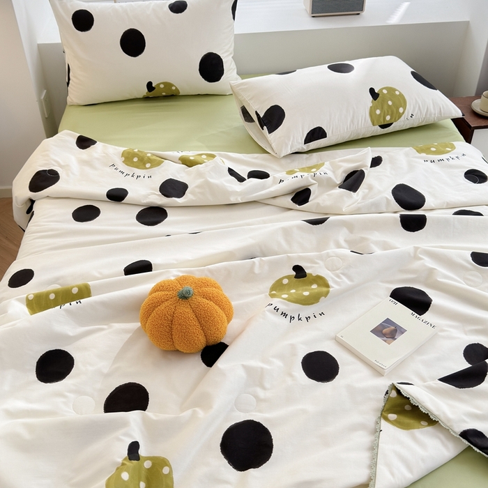 91家纺网 家纺一手货源 找家纺 星期八 2024新款全棉夏被四件套 小南瓜