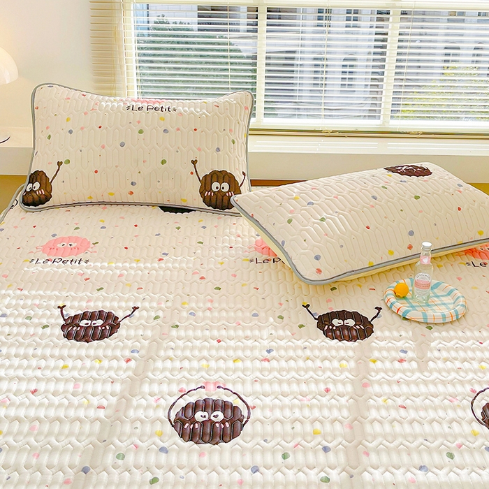 91家纺网 家纺一手货源 找家纺 米帛家纺 2024新款A类凉感丝卡通乳胶凉席 彩色煤球