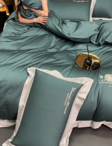 91家纺网 家纺一手货源 找家纺 （总） 瑞驰家纺 2024新款长绒棉绣花四件套伊莎贝尔系列