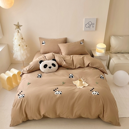 91家纺网 家纺一手货源 找家纺 （总） 沐棉家居 2024新款全棉水洗棉毛巾绣四件套