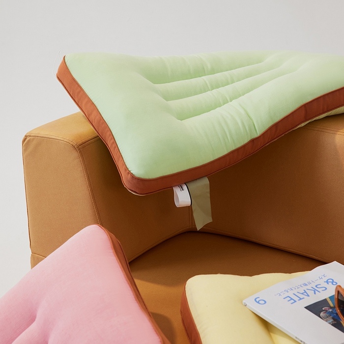 91家纺网 家纺一手货源 找家纺 安莱生活 2024新款5A抗菌早餐派创意系列枕芯-低枕-饼干枕 绿色48*74cm一只