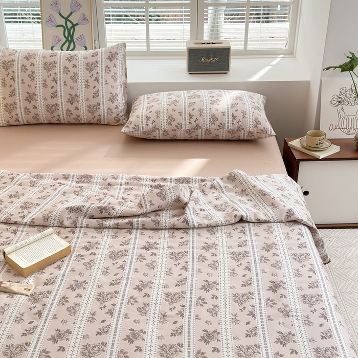 91家纺网 家纺一手货源 找家纺 星期八 2024新款全棉夏被四件套 繁花