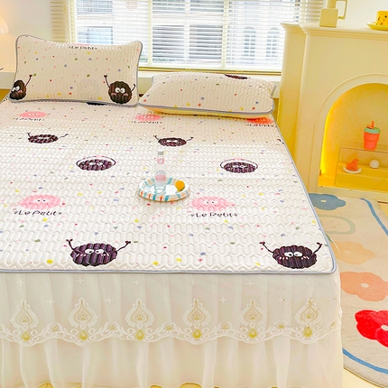 91家纺网 家纺一手货源 找家纺 （总）米帛家纺 2024新款A类凉感丝卡通乳胶凉席床裙款