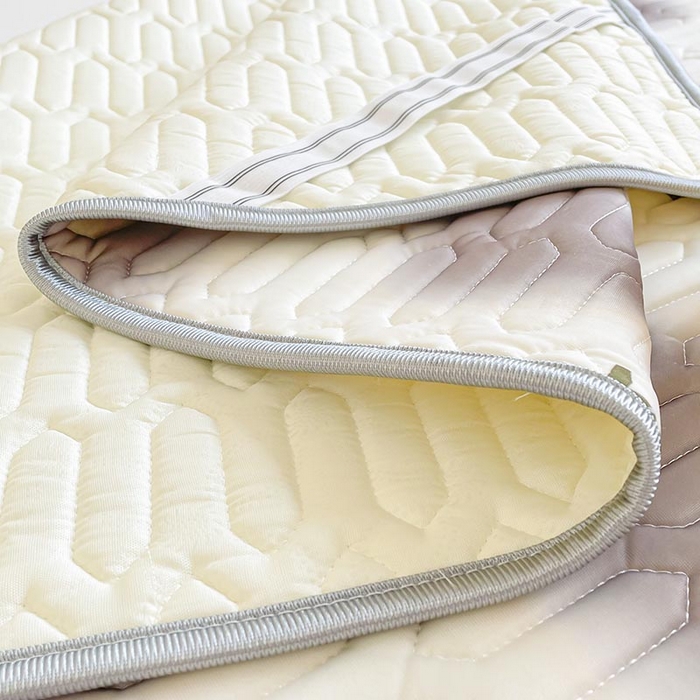 91家纺网 家纺一手货源 找家纺 米帛家纺 2024新款A类凉感丝卡通乳胶凉席-绑带款 爱心熊咖