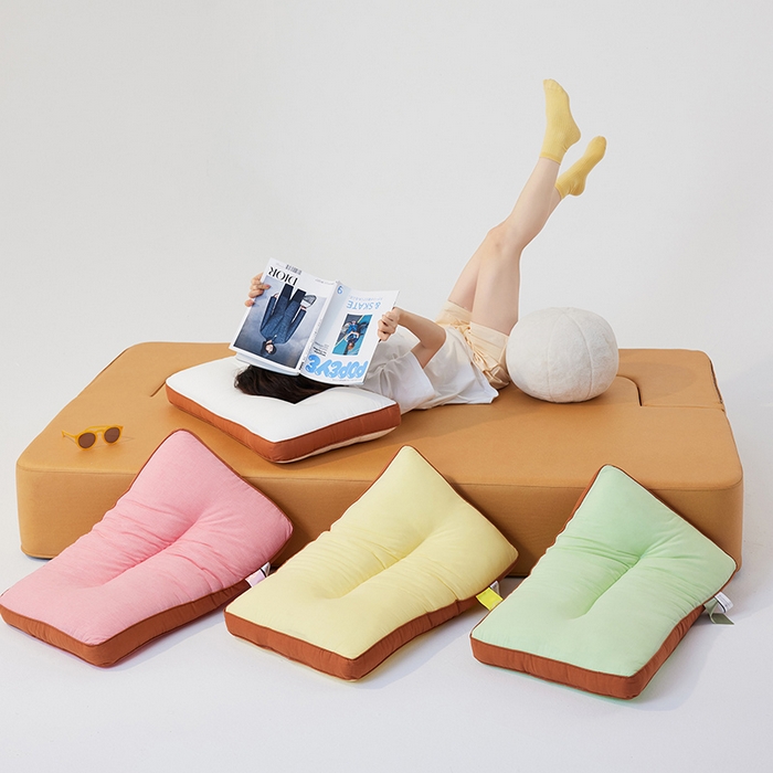 91家纺网 家纺一手货源 找家纺 （总）安莱生活 2024新款5A抗菌早餐派创意系列枕芯-中枕-吐司枕