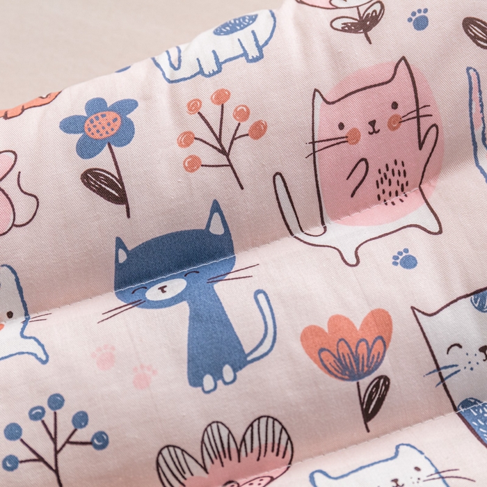 91家纺网 家纺一手货源 找家纺 芯元素 2024新款儿童全棉豆豆枕 猫猫花园