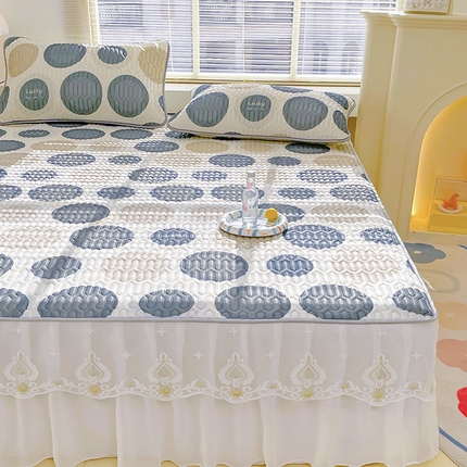 91家纺网 家纺一手货源 找家纺 （总）米帛家纺 2024新款A类凉感丝卡通乳胶凉席床裙款