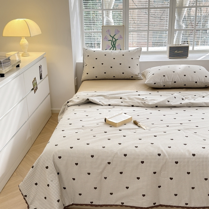 91家纺网 家纺一手货源 找家纺 星期八 2024新款全棉夏被四件套 甜心